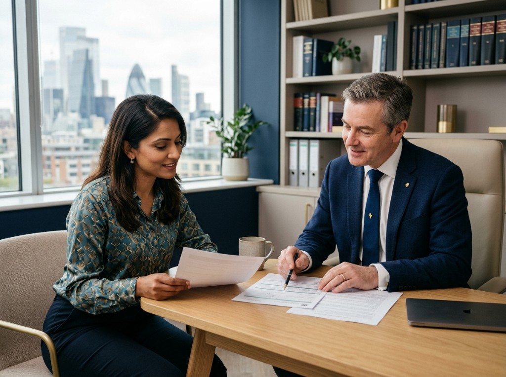 Bulwark Reliance consultation — advisors reviewing documents together in a modern office